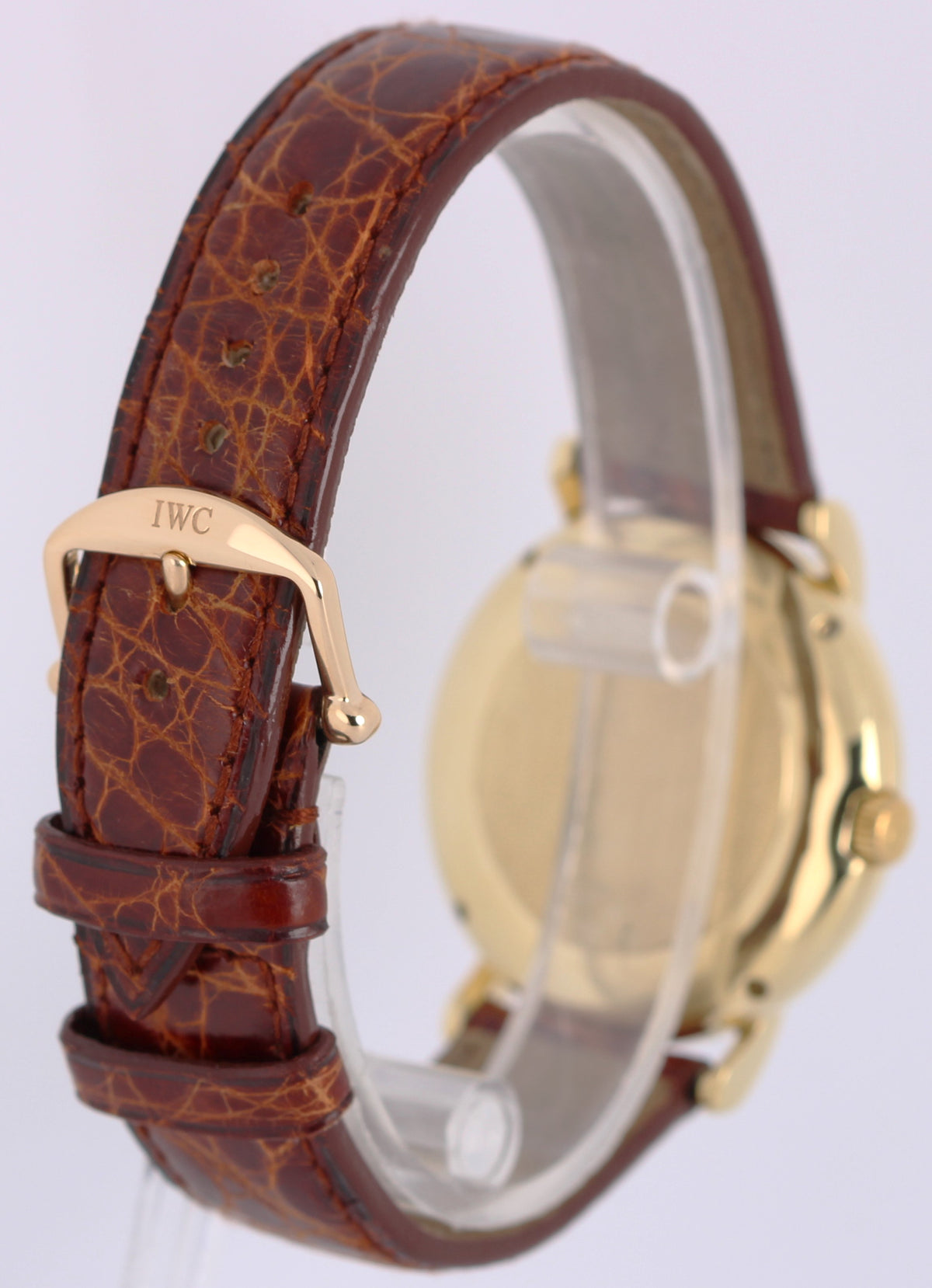 IWC Portofino IW3513-27 18k Yellow Gold White Roman Numeral 34mm Leather Watch