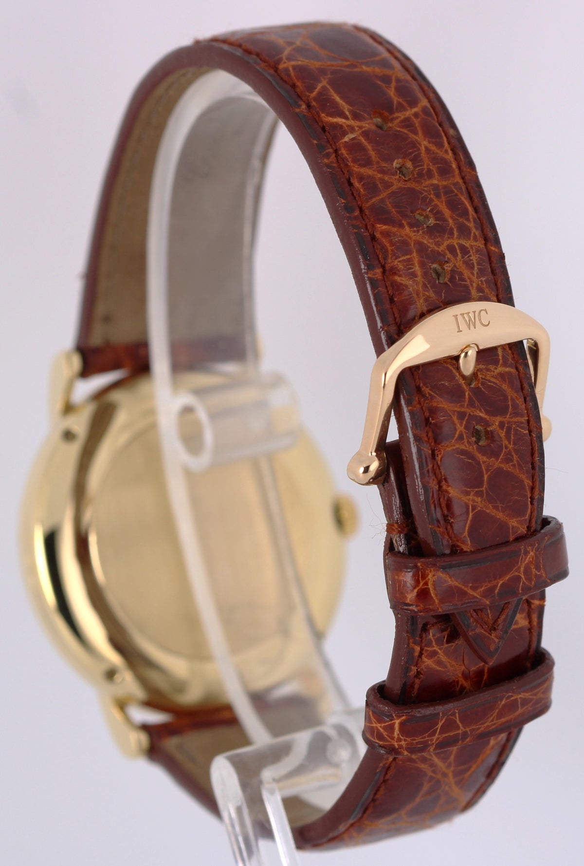 IWC Portofino IW3513-27 18k Yellow Gold White Roman Numeral 34mm Leather Watch