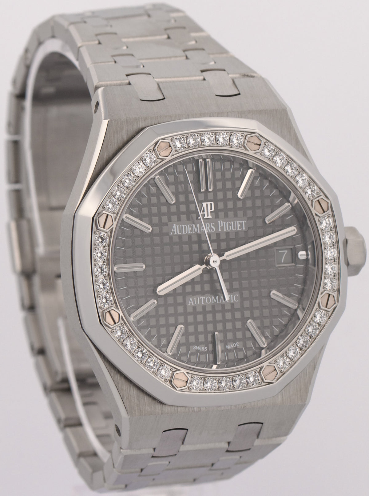 Audemars Piguet Royal Oak RHODIUM DIAMOND Steel 37mm 15451ST.ZZ.1256ST.02 BOX