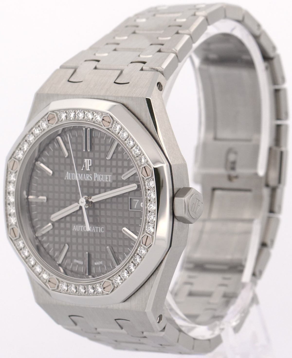 Audemars Piguet Royal Oak RHODIUM DIAMOND Steel 37mm 15451ST.ZZ.1256ST.02 BOX