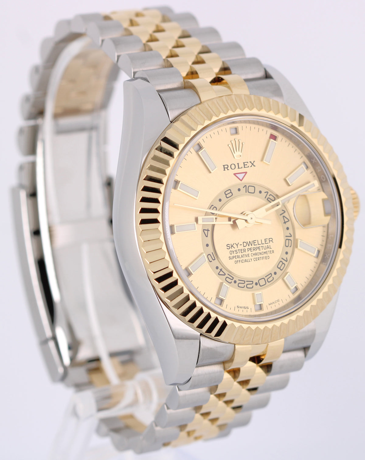 Rolex Sky-Dweller 326933 TwoTone 18k Gold Steel Champagne 42mm Jubilee Watch Box