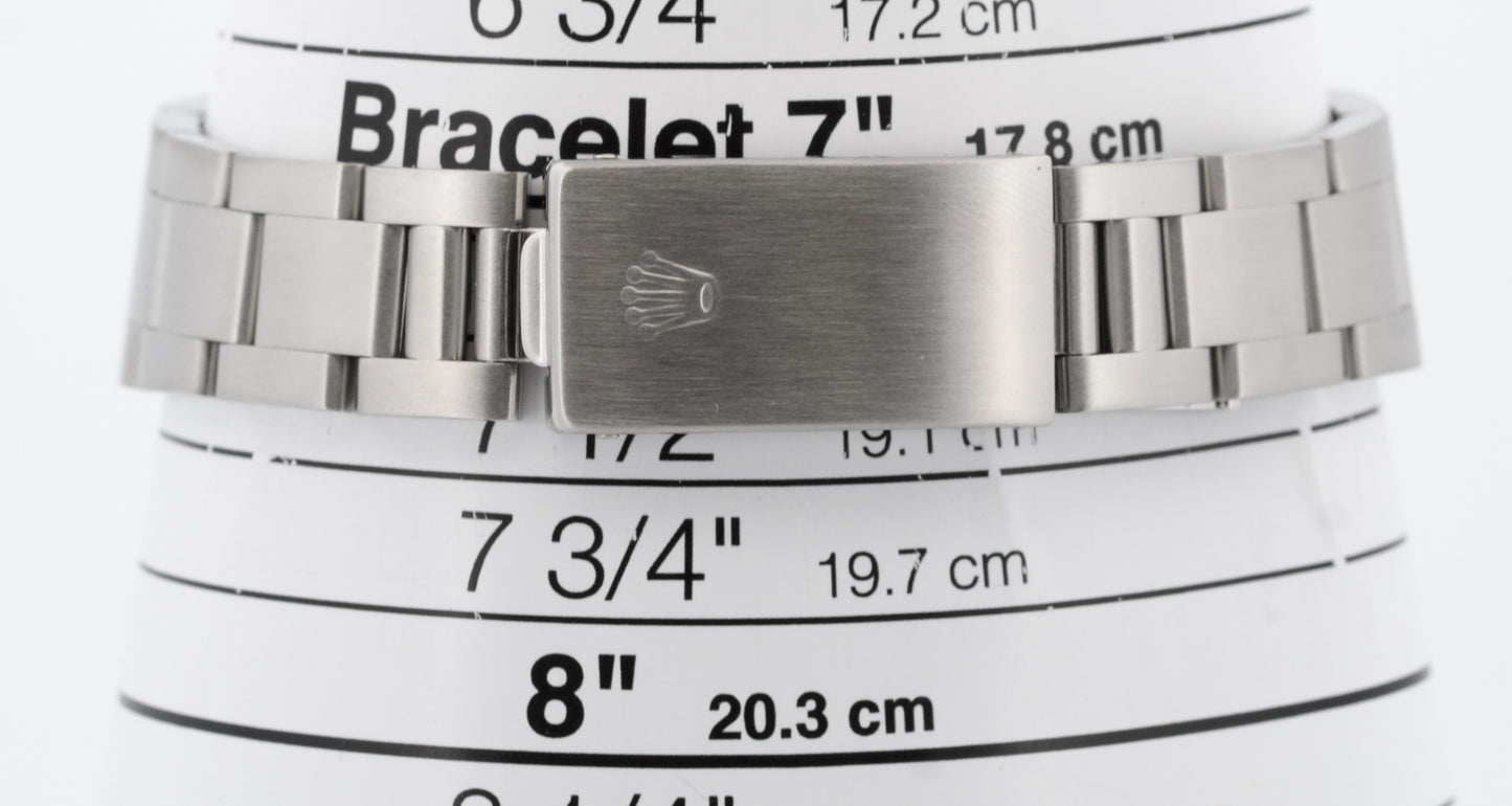 1999 Rolex Oyster Perpetual Air-King 14000 Silver Dominos Steel 34mm Watch