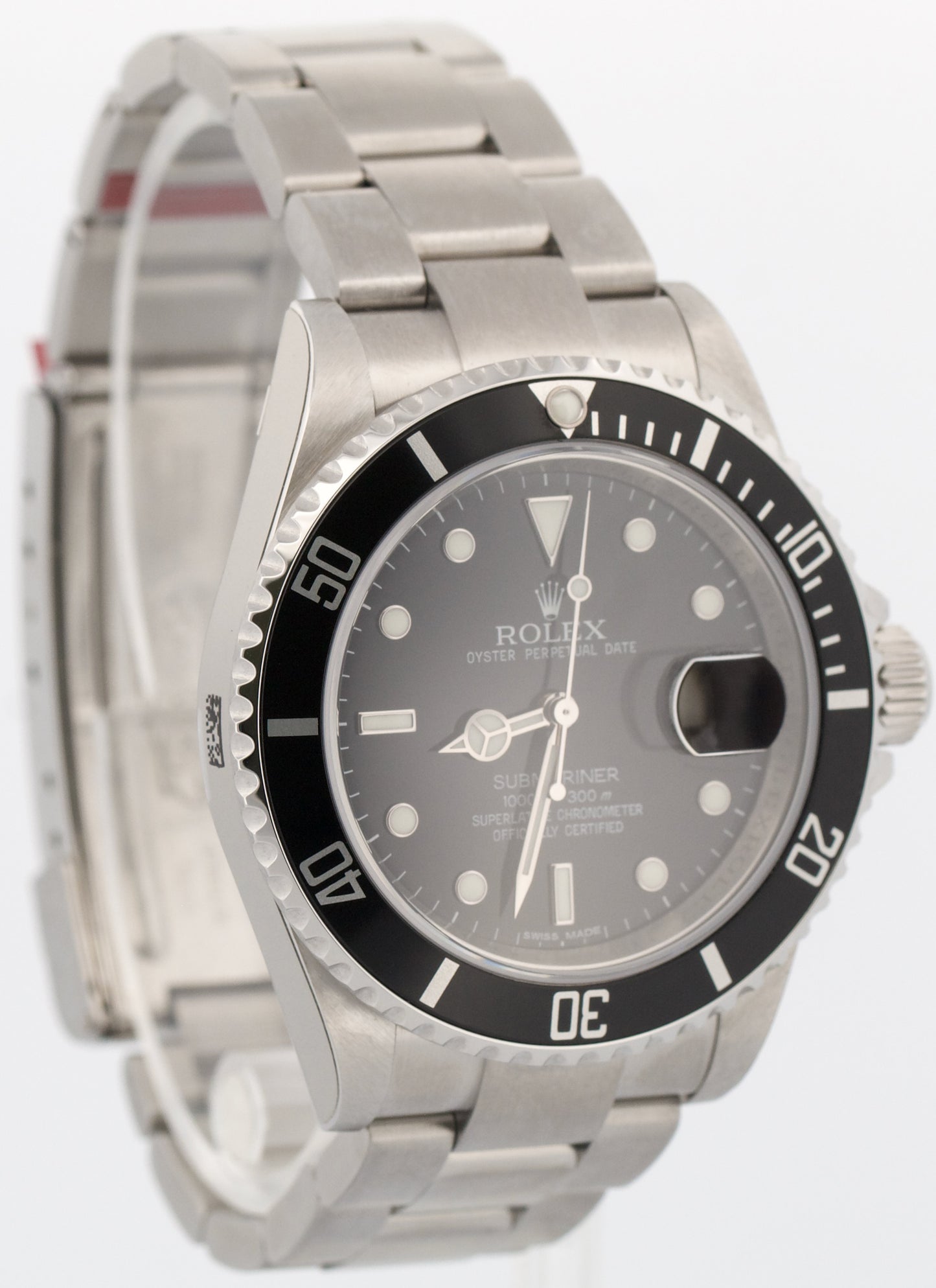 NEW STICKERED Rolex Submariner Date BLACK Steel 40mm RANDOM SERIAL Watch 16610