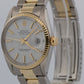 1979 Rolex DateJust 16013 White 18K Yellow Gold Steel Fluted Oyster 36mm Watch