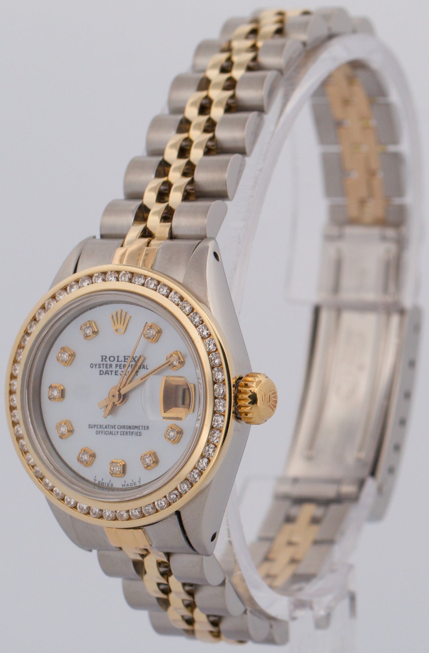 Ladies Rolex DateJust 26mm MOP DIAMOND 18K Gold Steel Two-Tone JUBILEE 6916