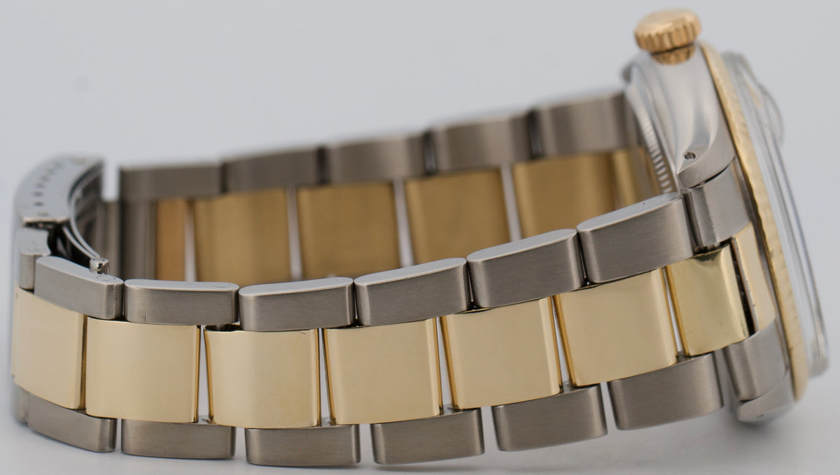 1979 Rolex DateJust 16013 White 18K Yellow Gold Steel Fluted Oyster 36mm Watch