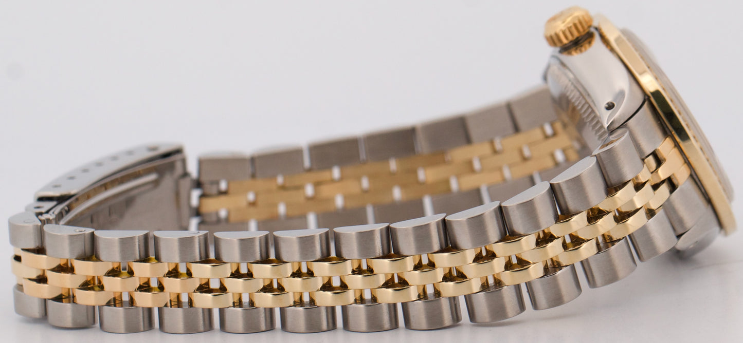 Ladies Rolex DateJust 26mm MOP DIAMOND 18K Gold Steel Two-Tone JUBILEE 6916
