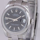 MINT Ladies Rolex DateJust Black 31mm Oyster Smooth Stainless Steel Watch 178240