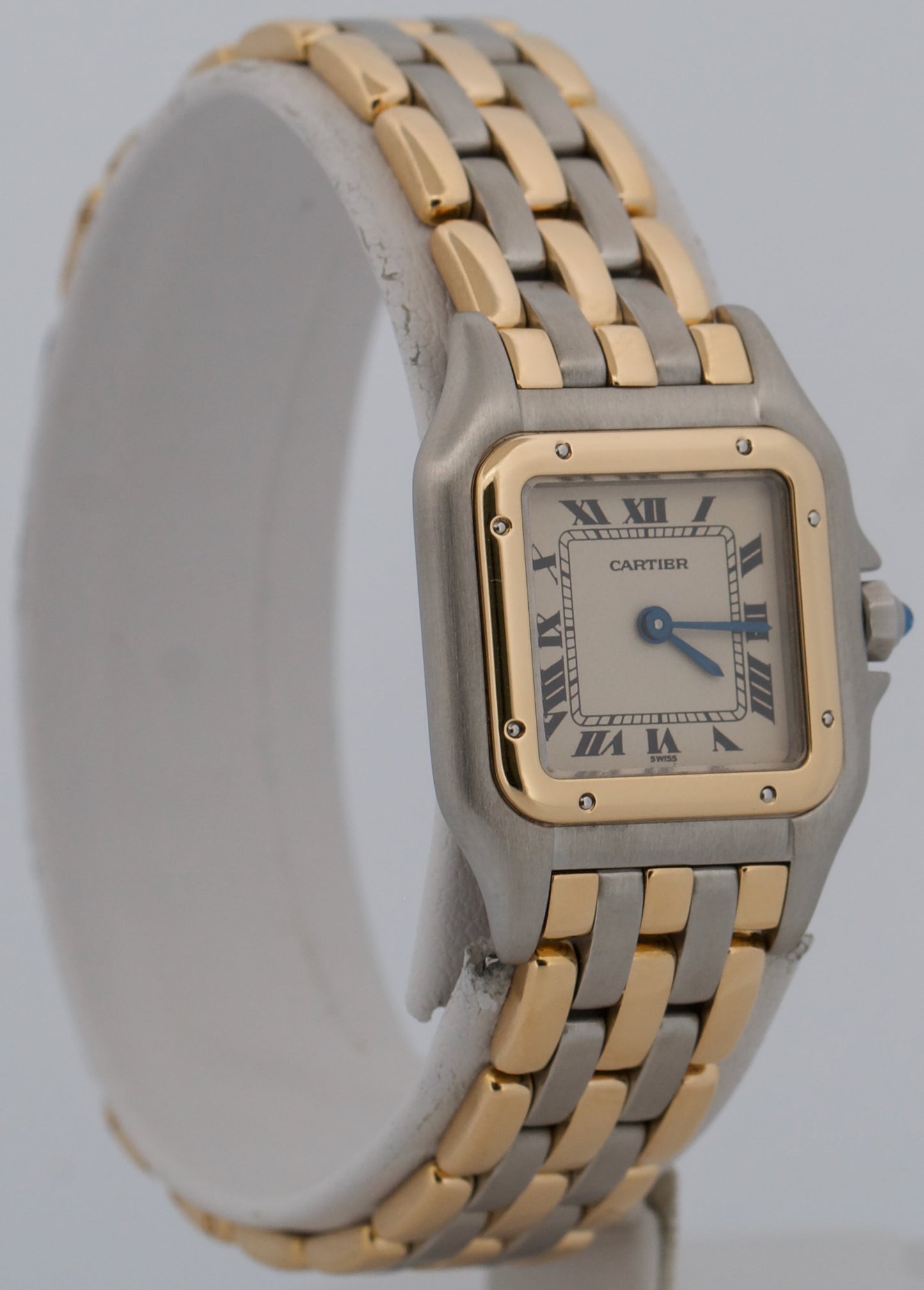 Ladies Cartier Panthere 6692 Three-Row 18K Gold Steel Ivory 22mm Quartz Watch
