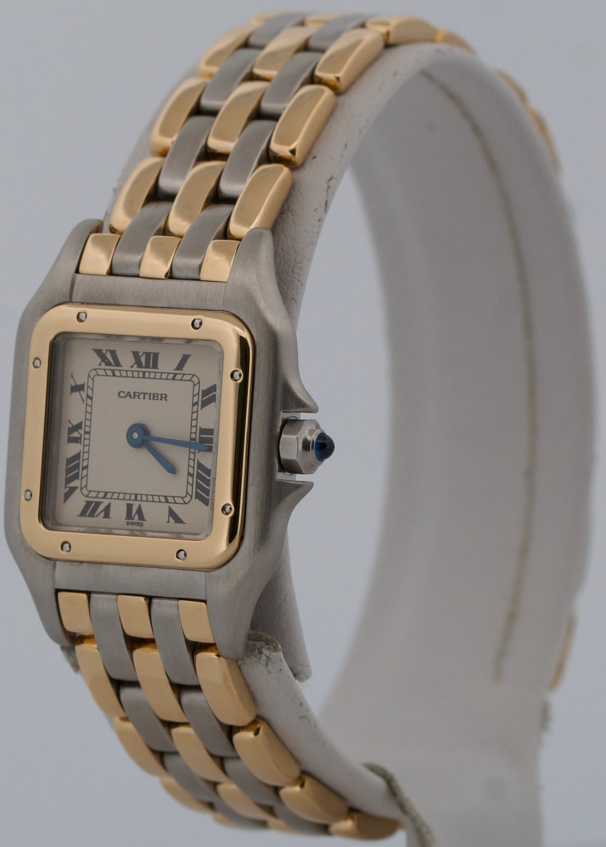 Ladies Cartier Panthere 6692 Three-Row 18K Gold Steel Ivory 22mm Quartz Watch