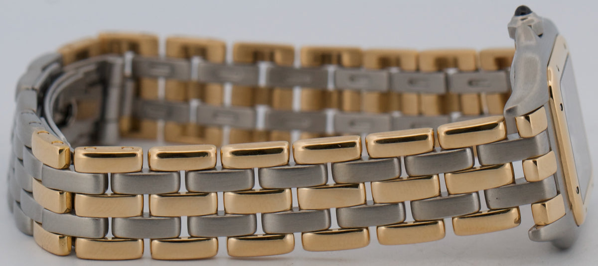 Ladies Cartier Panthere 6692 Three-Row 18K Gold Steel Ivory 22mm Quartz Watch