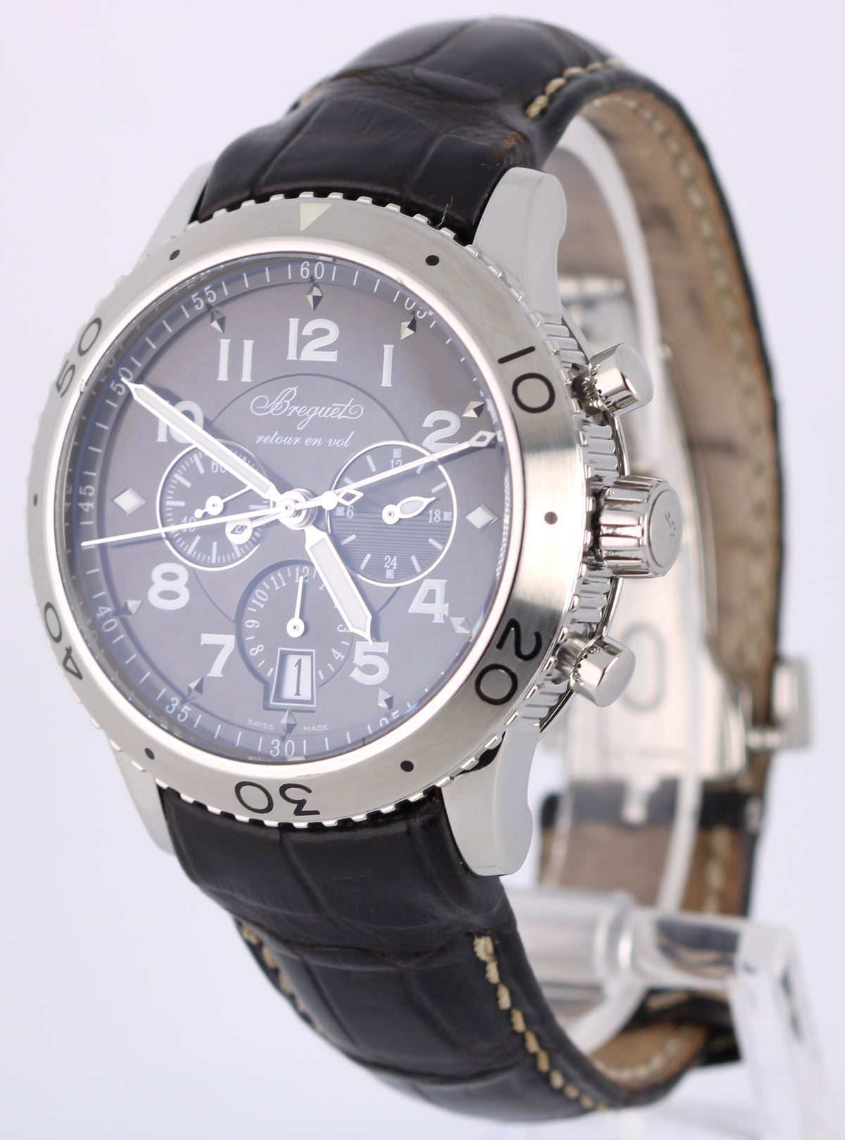 2012 Breguet Type XXI Transatlantique Flyback 3810ST929ZU Gray 42.50mm Papers