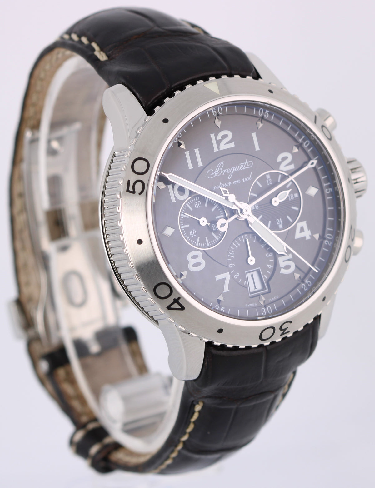2012 Breguet Type XXI Transatlantique Flyback 3810ST929ZU Gray 42.50mm Papers