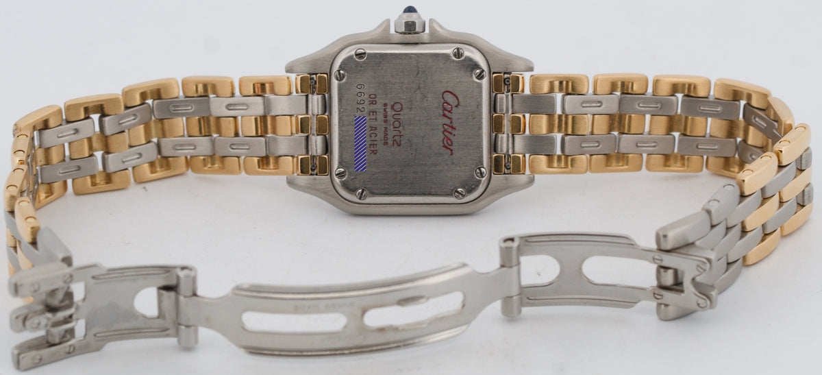 Ladies Cartier Panthere 6692 Three-Row 18K Gold Steel Ivory 22mm Quartz Watch