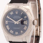 Rolex DateJust BLUE ROMAN 18K White Gold Fluted 36mm Black Leather 116139 Watch