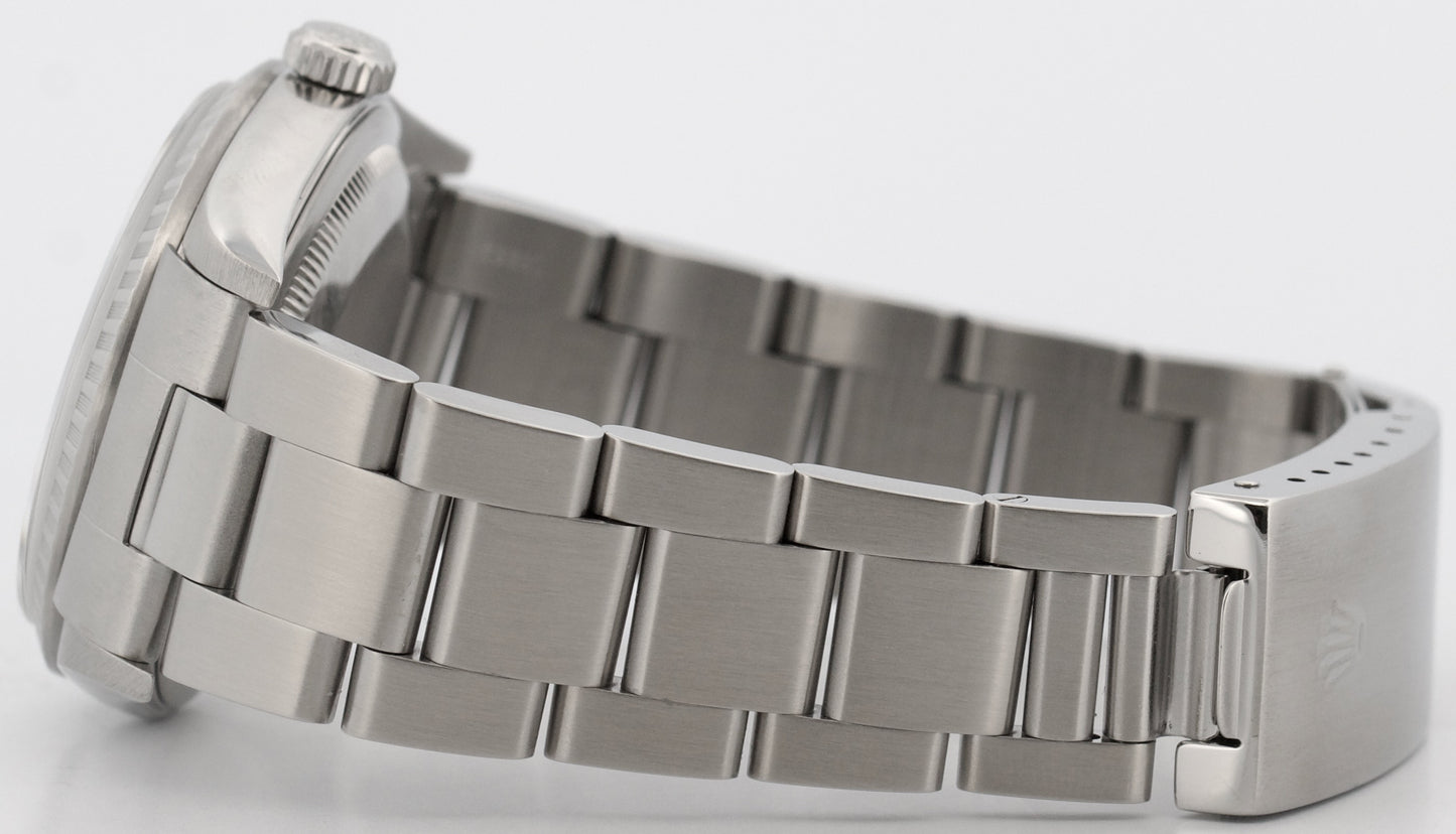 Rolex DateJust 16220 Blue Stainless Steel Engine-Turned Automatic 36mm Watch Box