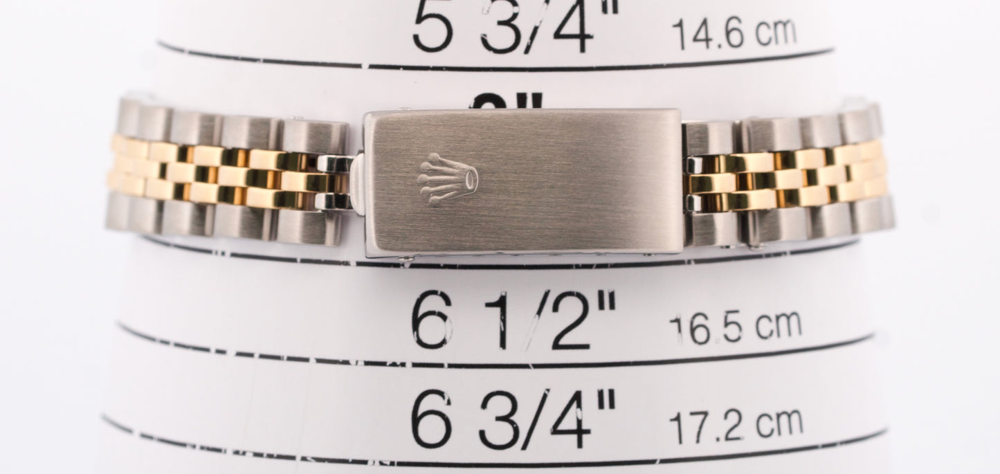 Ladies Rolex DateJust WHITE ROMAN 18K Yellow Gold Stainless 26mm JUBILEE 79173