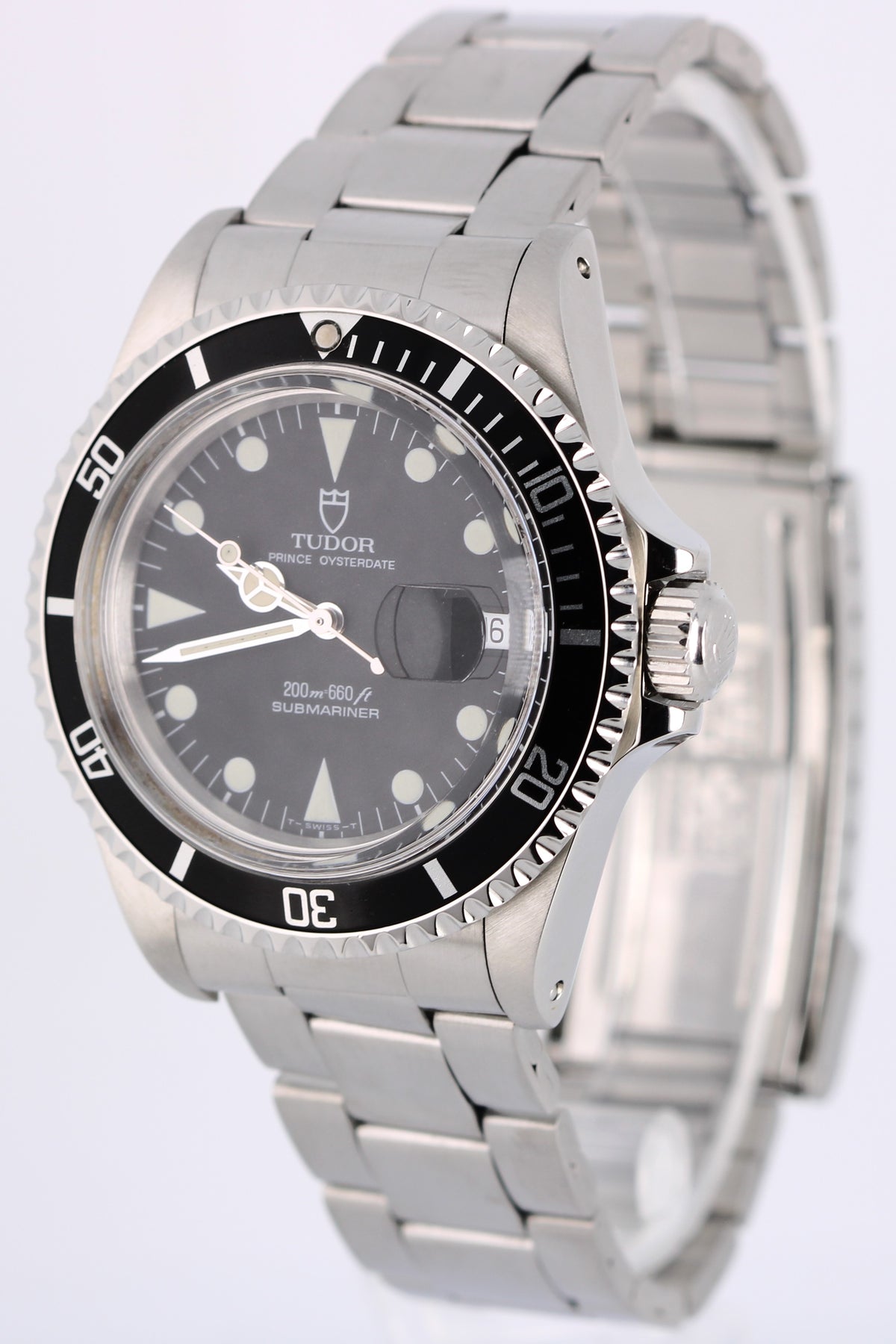 Vintage Tudor Prince Oysterdate Submariner 79090 Black 40mm Steel Watch