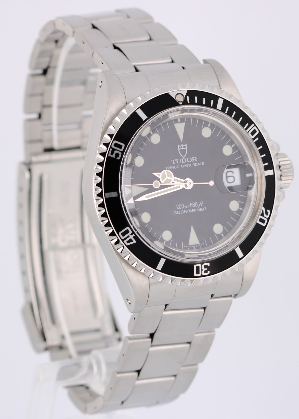 Vintage Tudor Prince Oysterdate Submariner 79090 Black 40mm Steel Watch