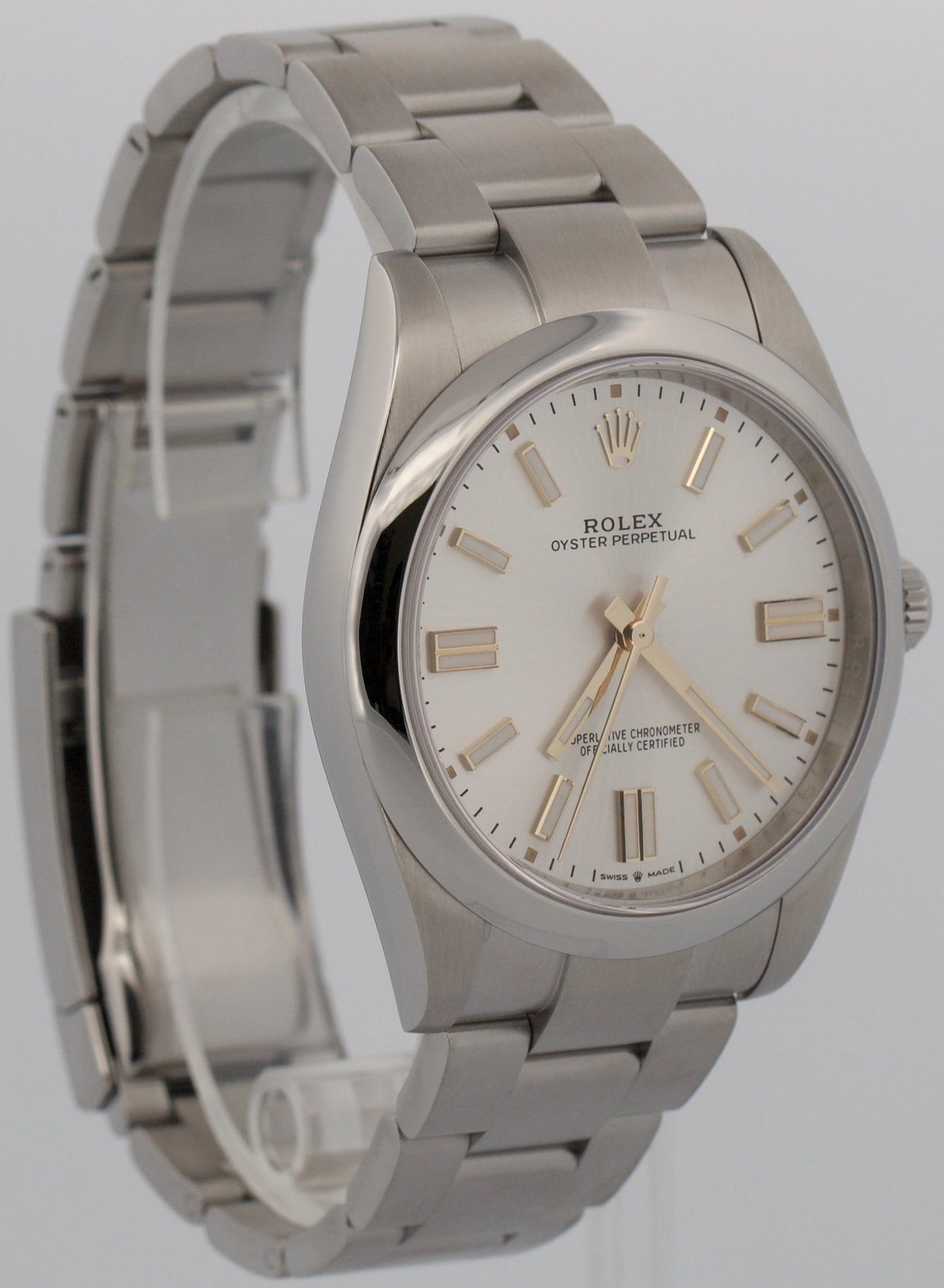 2025 Rolex Oyster Perpetual 124300 Silver Stainless Steel 41mm Watch Box Papers