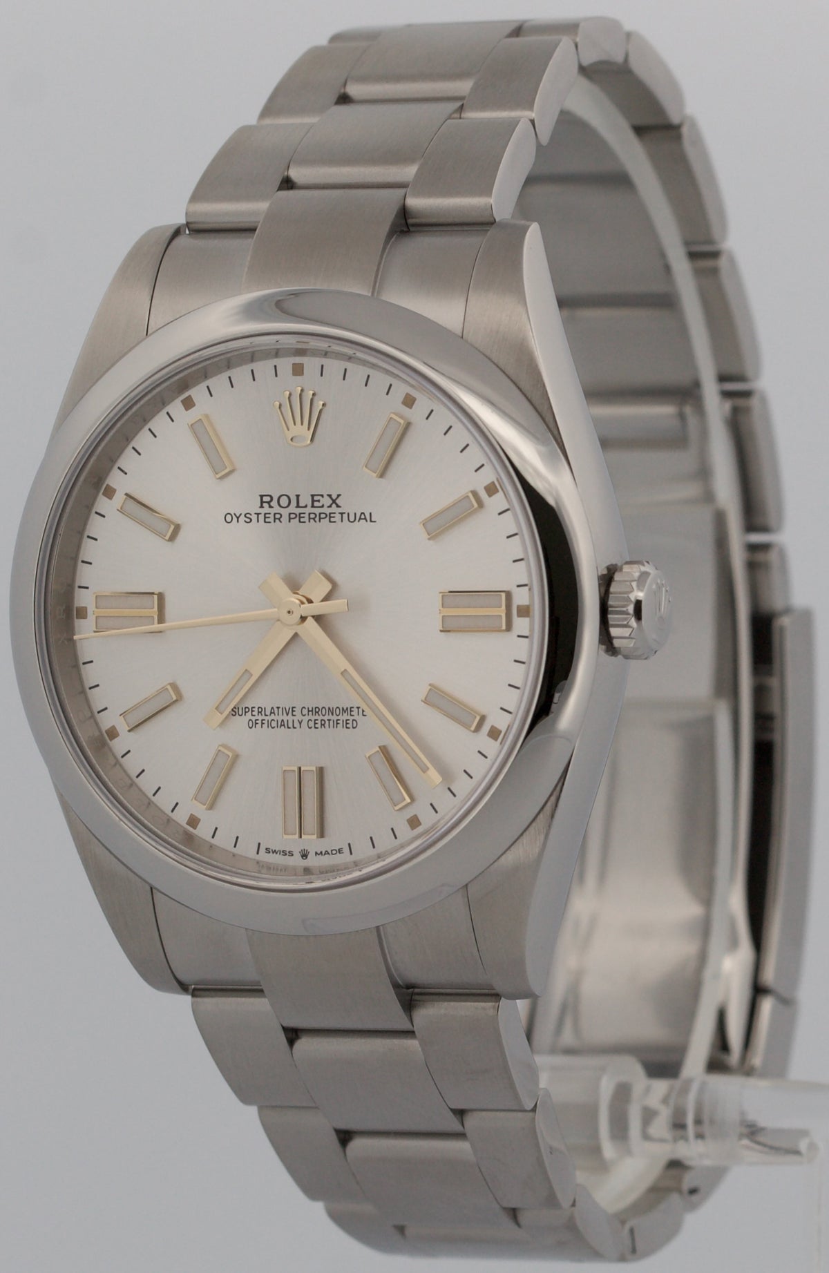 2025 Rolex Oyster Perpetual 124300 Silver Stainless Steel 41mm Watch Box Papers