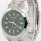 Rolex Milgauss BLACK Orange Stainless Steel 40mm Smooth Green 116400 GV Watch