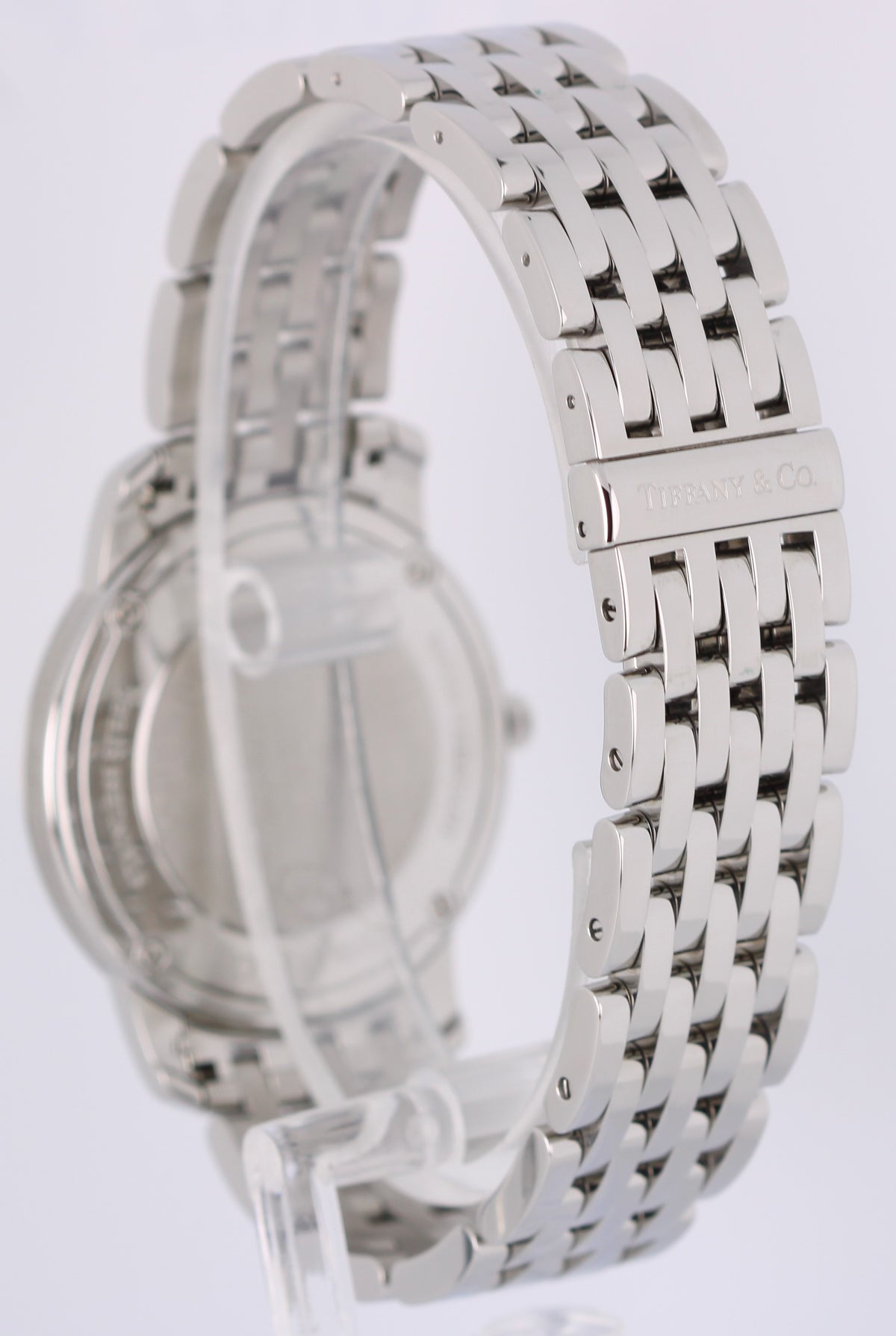 Tiffany & Co Mark Resonator 17042033 Silver Roman 37mm Quartz Watch Box Papers