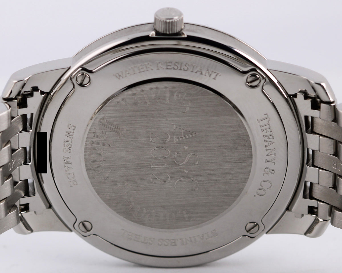 Tiffany & Co Mark Resonator 17042033 Silver Roman 37mm Quartz Watch Box Papers