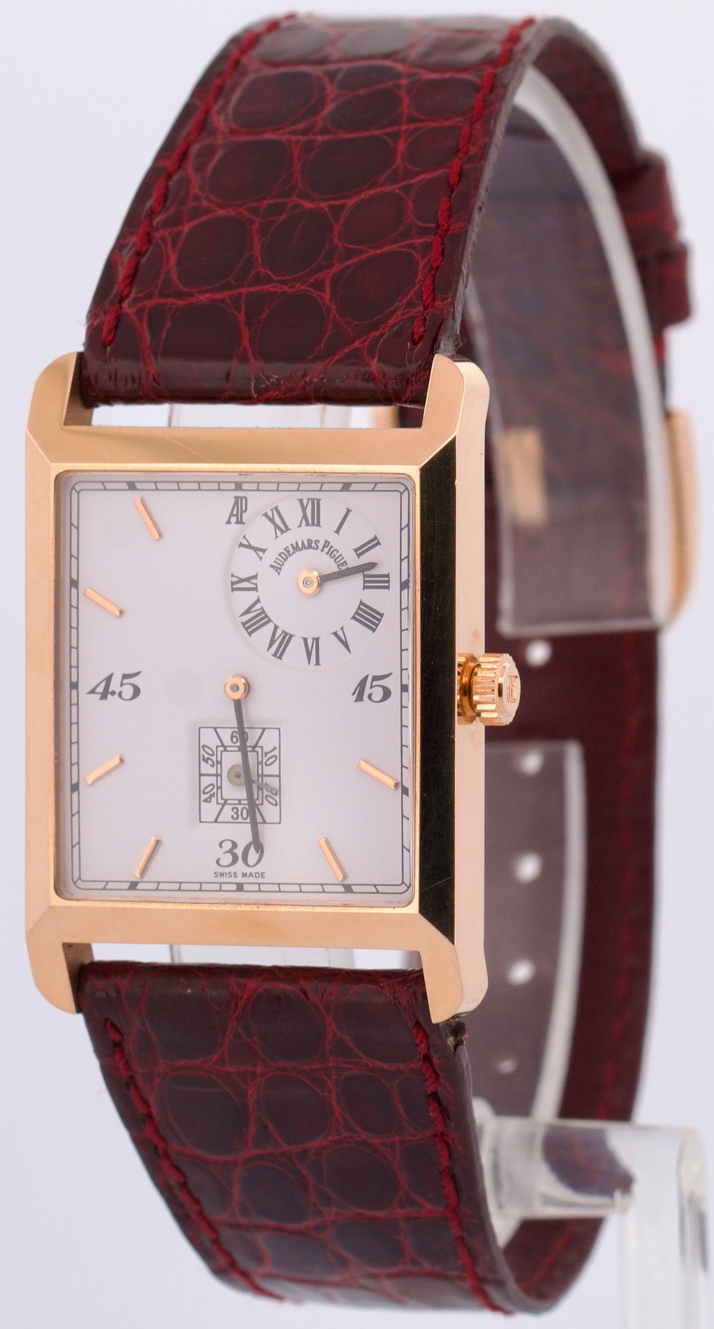 Audemars Piguet Museum Regulator 18K Rose Gold WHITE Leather 37mm x 25mm 25849OR