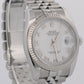 Rolex DateJust WHITE ROMAN 36mm 18K White Gold Fluted Steel JUBILEE 116234 Watch