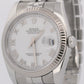 Rolex DateJust WHITE ROMAN 36mm 18K White Gold Fluted Steel JUBILEE 116234 Watch