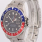 PAPERS UNPOLISHED Rolex GMT-Master II PEPSI Blue Steel RECTANGLE DIAL 16710 BOX