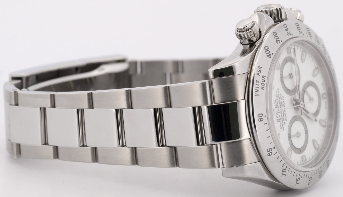 Rolex Daytona Cosmograph PANDA White Stainless Steel REHAUT Watch 40mm 116520