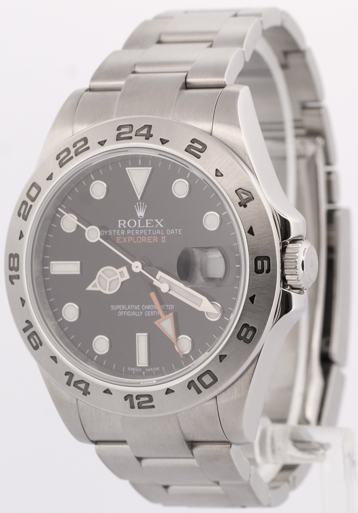 PAPERS Rolex Explorer II 42mm 216570 BLACK Stainless Steel Orange GMT Watch BOX