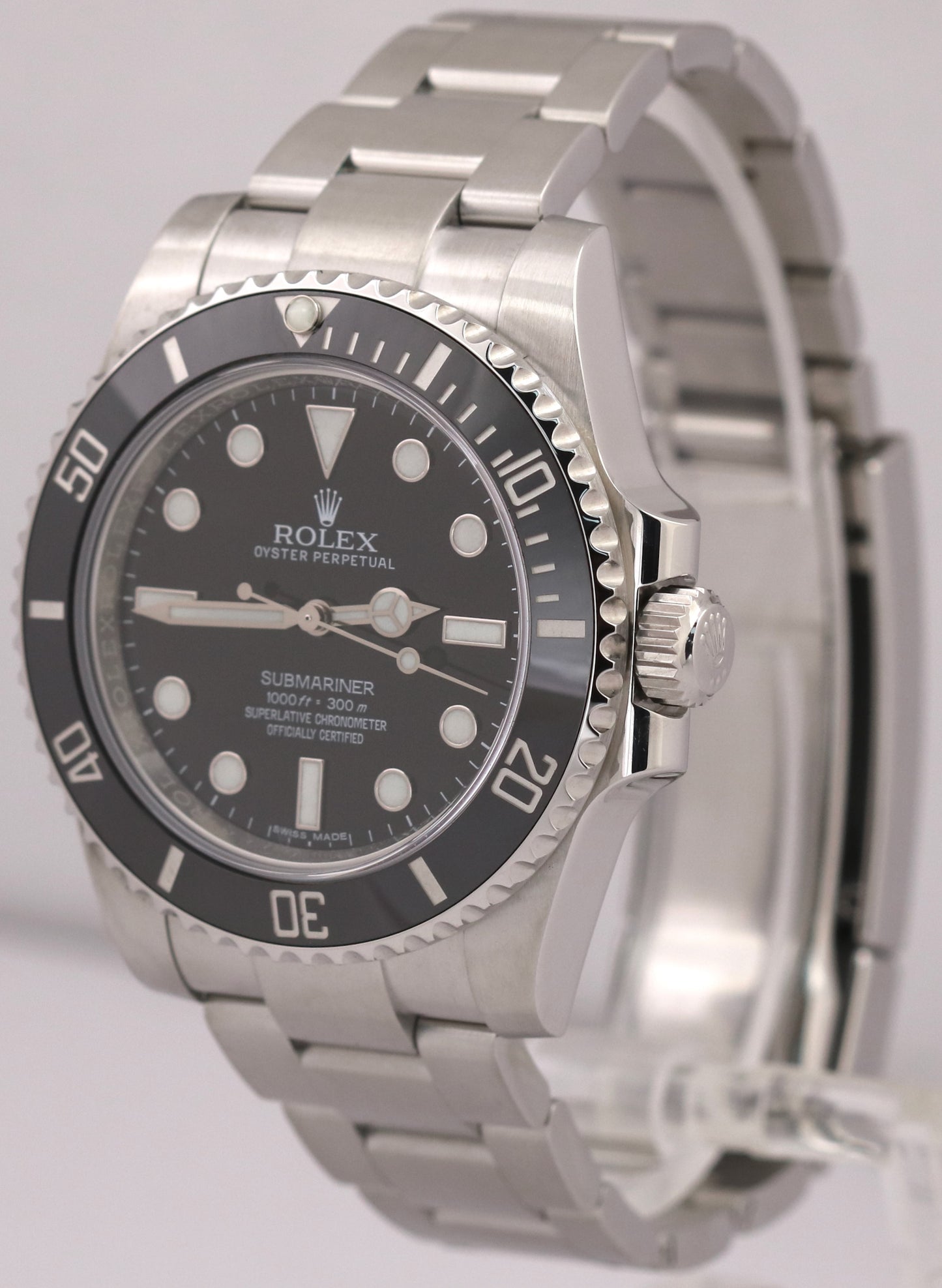 Rolex Submariner No-Date Stainless 40mm Black Ceramic Oyster Watch 114060 BOX