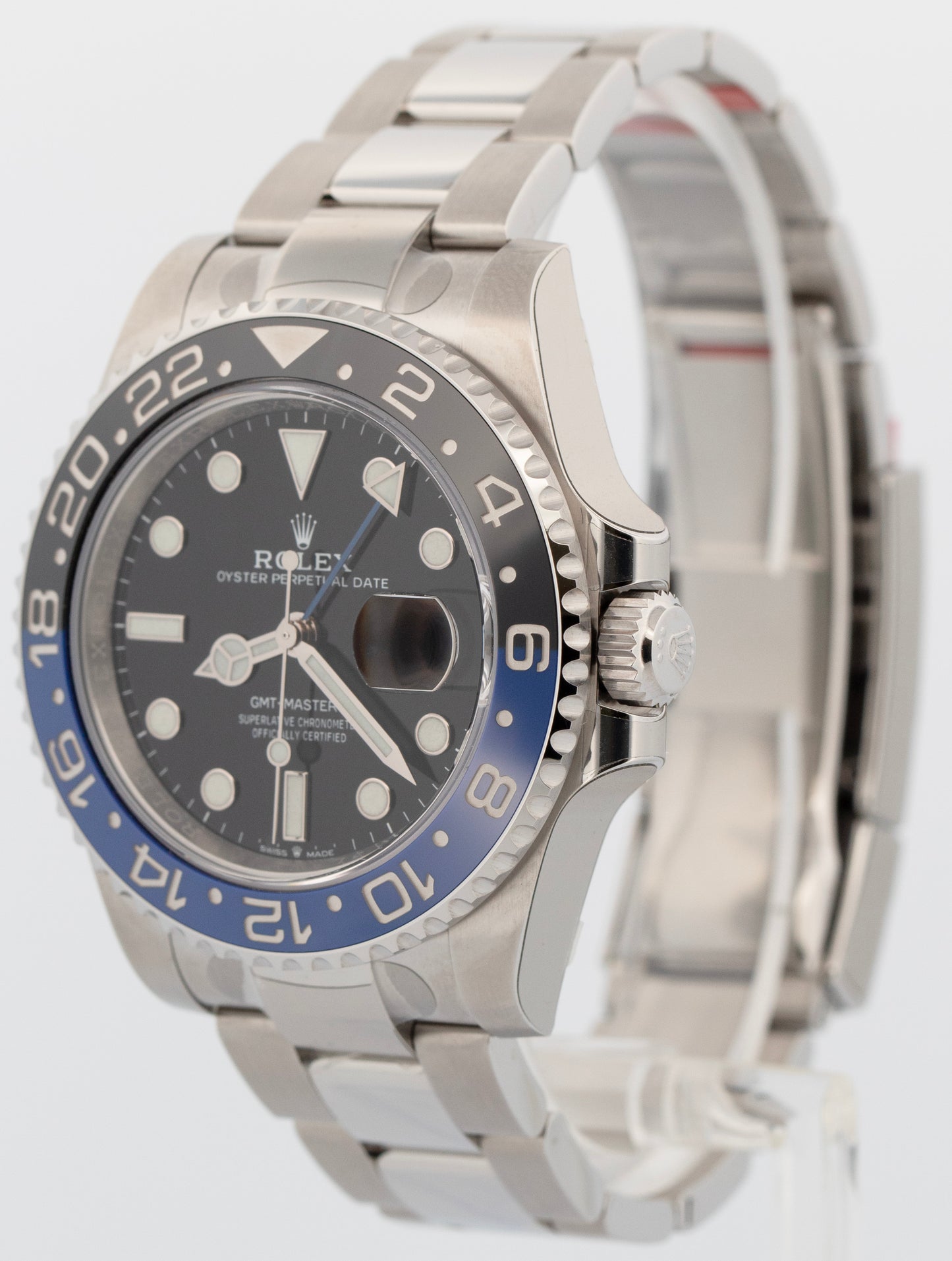 UNWORN STICKERED PAPERS Rolex GMT-Master II BATMAN 40mm Watch 126710 BLNR BOX