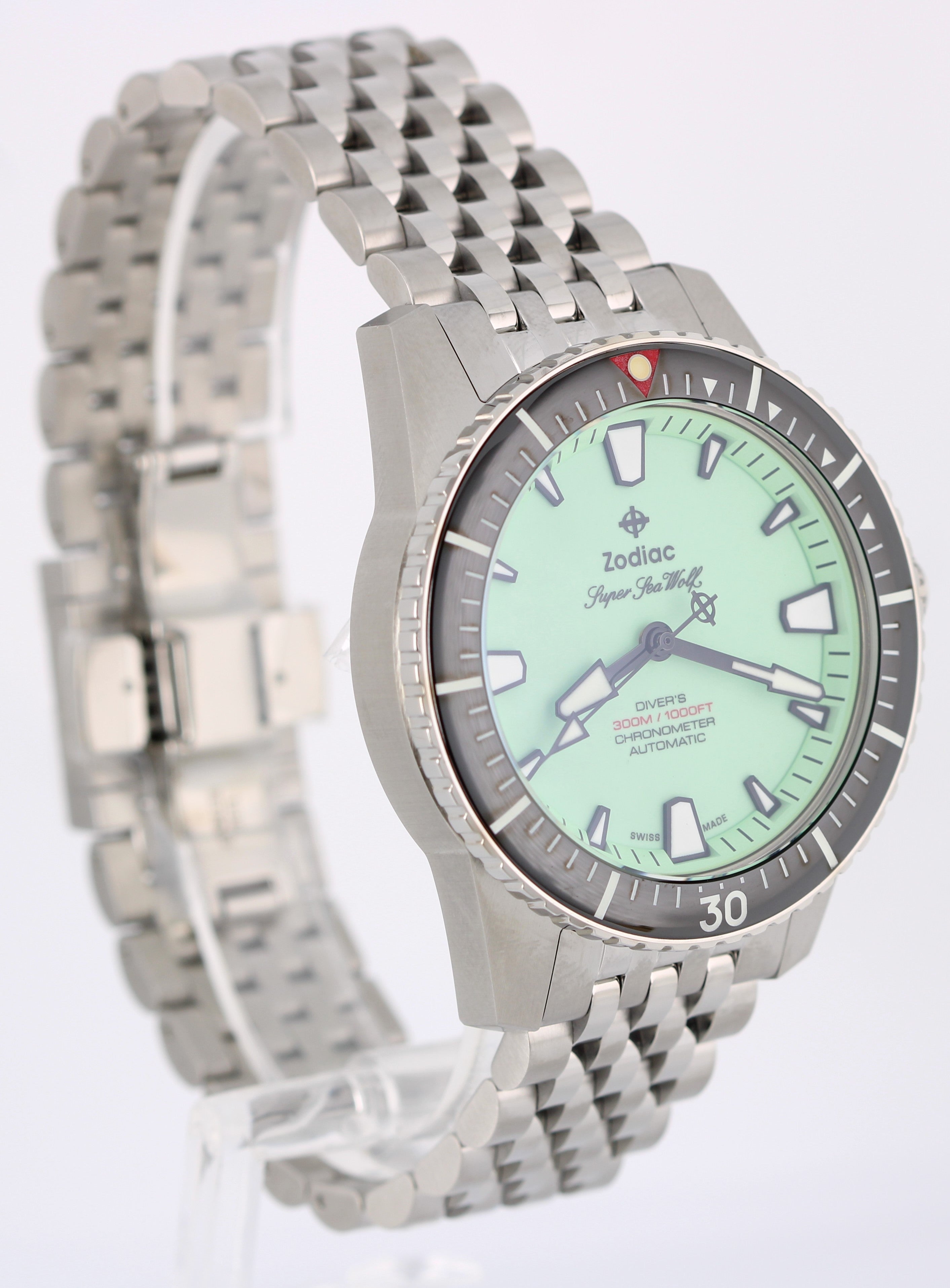 Zodiac Super Sea Wolf Pro-Diver Z03560 Pistachio Green 42mm Full