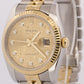 Rolex DateJust 36mm JUBILEE CHAMPAGNE DIAMOND 18K Yellow Gold Steel 116233 Watch