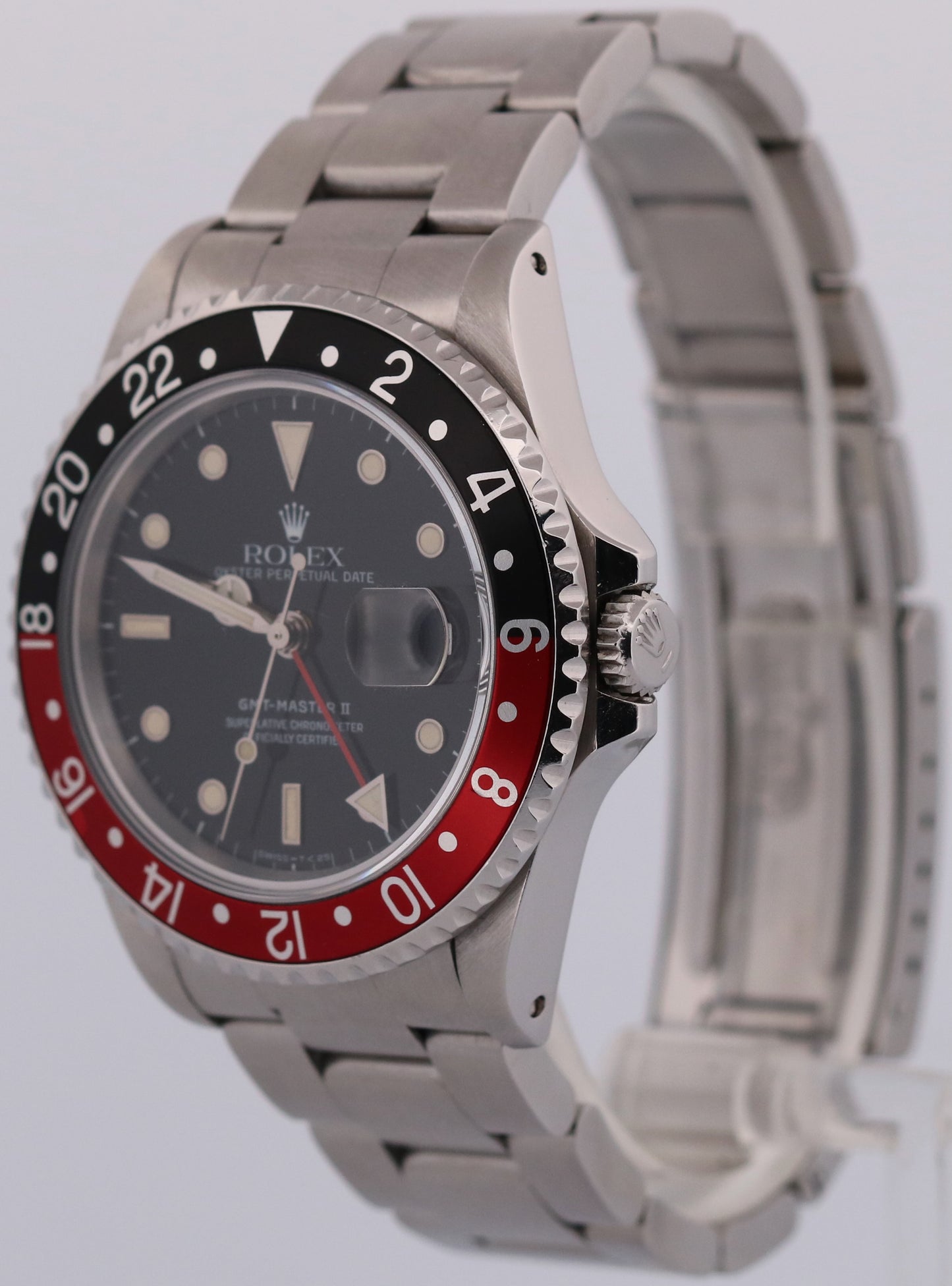 1990 Rolex GMT-Master II 16710 40mm Patina Coke Black Red Steel Oyster Watch Box
