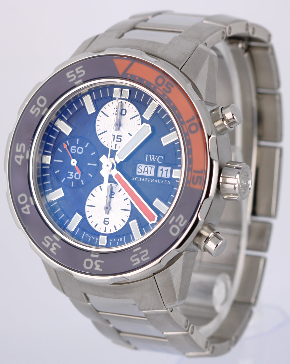 IWC Aquatimer Chronograph IW376703 Blue Orange 44mm Stainless Steel Watch