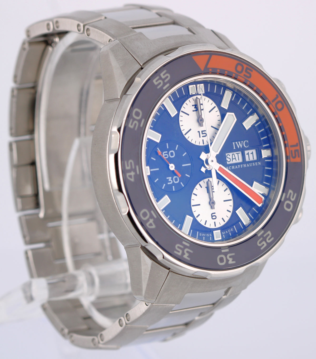 IWC Aquatimer Chronograph IW376703 Blue Orange 44mm Stainless Steel Watch