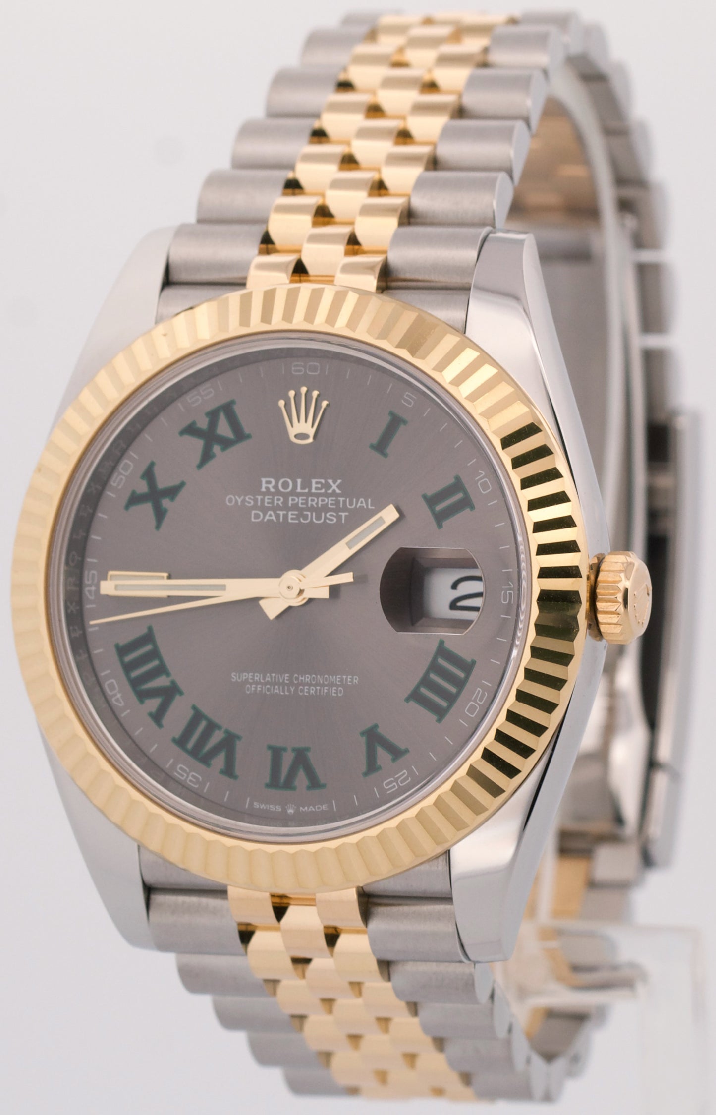 2022 PAPERS Rolex DateJust 41mm WIMBLEDON Two-Tone 18K Gold JUBILEE 126333 BOX