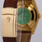 PAPERS Rolex DateJust 36mm BLACK JUBILEE ROMAN 18K Gold Leather Watch 116138 BOX