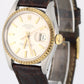 Vintage Rolex Date 1505 Two-Tone 18k Gold Engine Turned Silver 34mm Watch