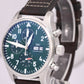 MINT PAPERS IWC Pilot GREEN 43mm Stainless Leather Chronograph IW378005 BOX