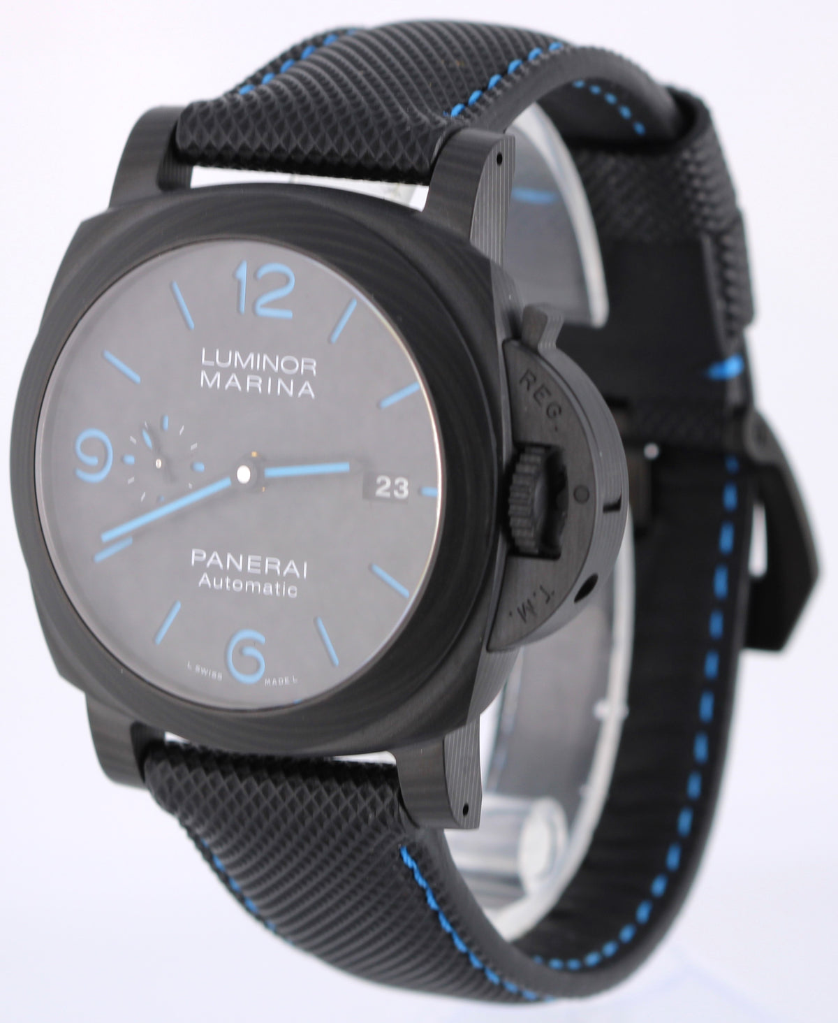 2020 Panerai Luminor Marina PAM01661 Carbotech Black Blue 44mm Watch Box Papers