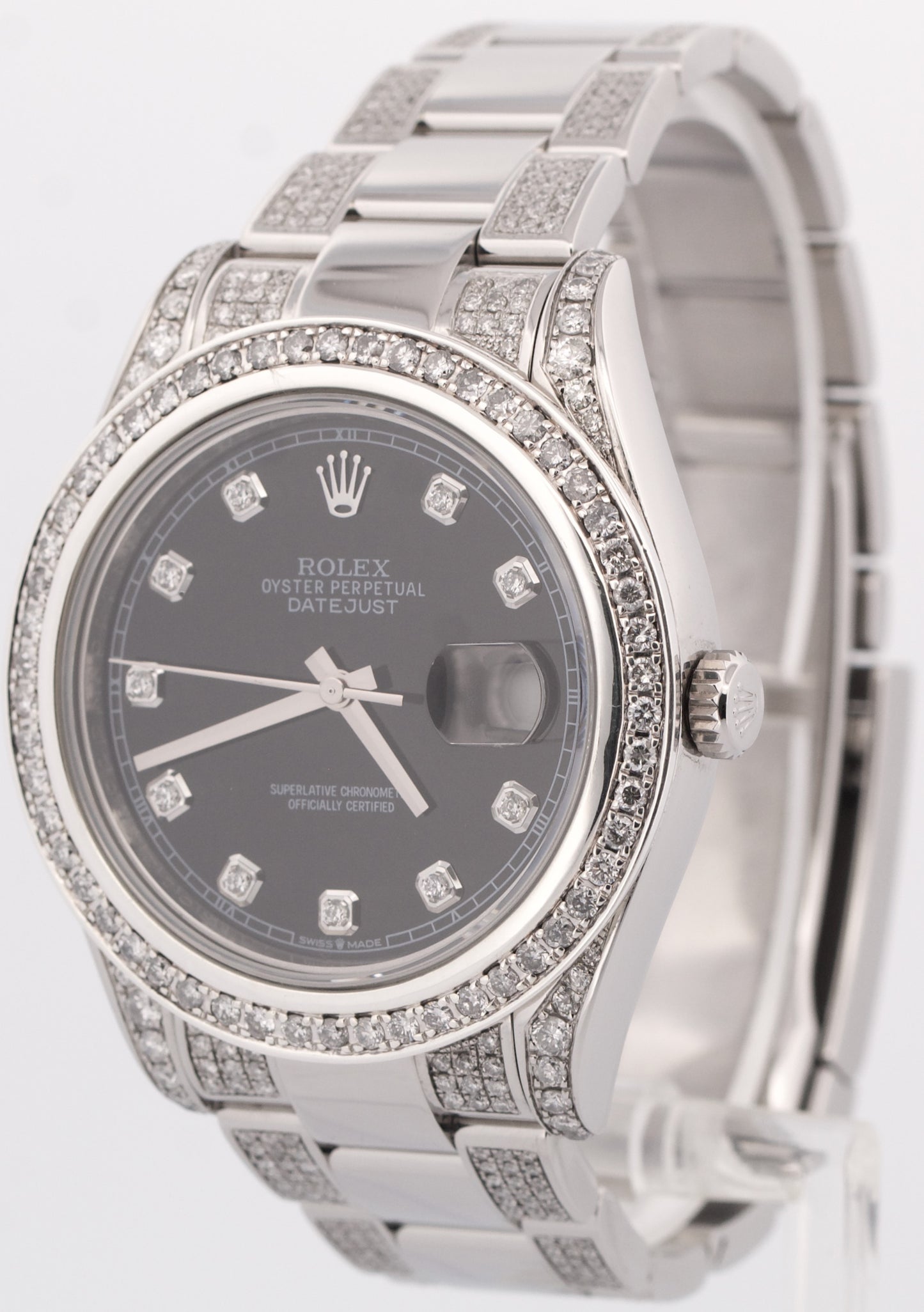 Rolex DateJust II 41mm BLACK DIAMOND Stainless Steel Oyster Date 116300 Watch