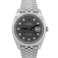 2021 PAPERS Rolex DateJust 41 RHODIUM DIAMOND 18k Steel JUBILEE 41mm 126334 BOX
