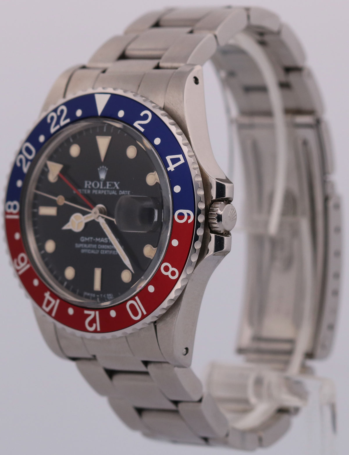 1986 Rolex GMT-Master 16750 Pepsi Black Red Blue Oyster Stainless Steel 40mm