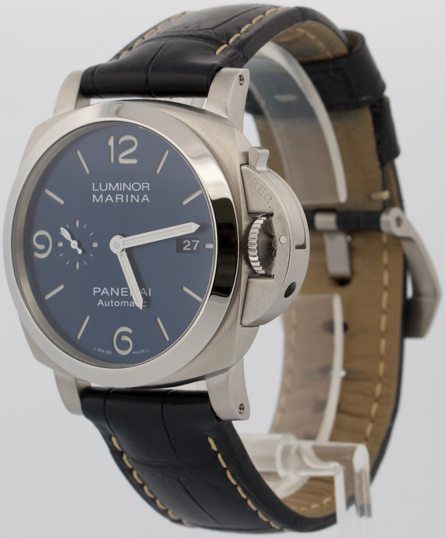 2020 Panerai Luminor Marina PAM01313 Blue Steel Automatic 44mm Watch Box Papers